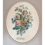 Framed antique watercolour of flowers- frame size 43cm x 38cm- no obvious damage