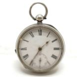 Antique Waltham silver cased pocket watch - 50mm - for spares / repairs