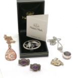 Thomas Sabo silver (rose gold) gilt white stone set pendant on 42cm chain t/w brooch by Peter