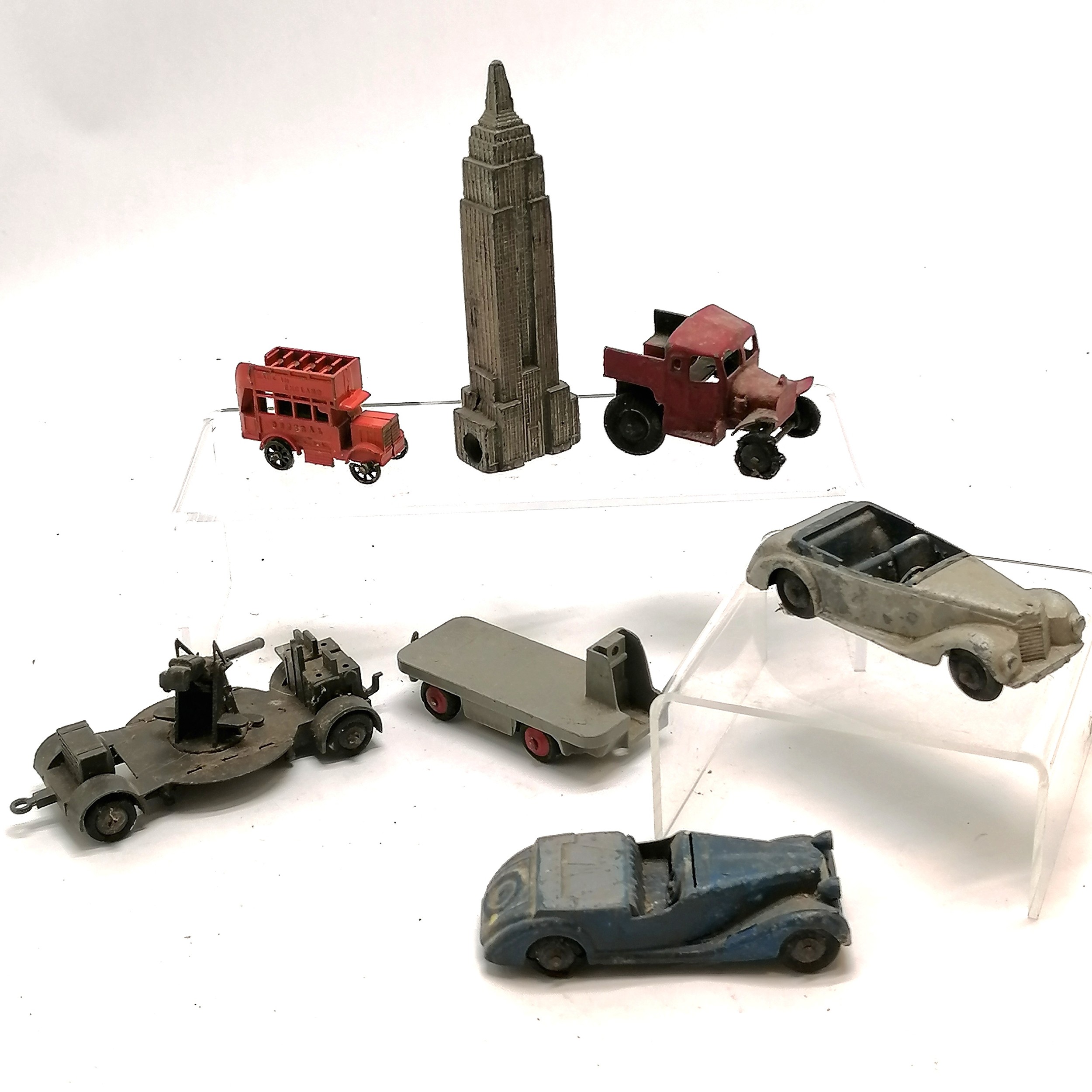 Small qty of vintage toys inc Dinky cars, Charbens etc - all a/f