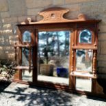 Edwardian mahogany over mantle mirror, 101 cm high, 96 cm width.