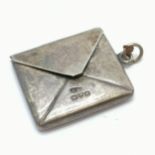 Antique Chester silver postage stamps box pendant by Albert Ernest Jenkins - 2.5cm across & 3.7g ~