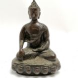 Asian bronze cast seated Buddha in lotus position - 24.5cm high