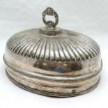 Antique Sheffield silver plated meat dome 45cm across x 26cm high- old repairs and dents