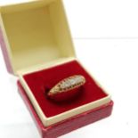 Antique 18k gold marked 5 stone diamond ring size P 3.4g total weight, in original retail box