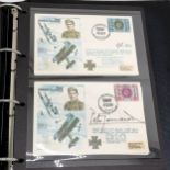 RAF Museum folder with collection of 51 Historic Aviator covers (50 signed) inc #1-28 & Sir Arthur