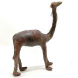 Vintage hand worked leather model of a camel - 45cm high
