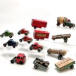 Qty of Minic Tri-ang commercial vehicles - articulated Watneys barrel lorry, 6 cabs (5 standard &