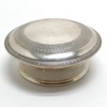 French silver (has Minerva mark) circular lidded box with gilded interior -11cm diameter & 176g