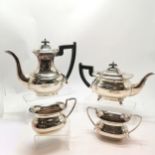 Viners 3 piece silver plated coffee set - pot 23cm high t/w matched teapot