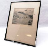 Framed etching of the Brecon beacons signed by Sam Garratt (1864-1946) - frame 41cm x 32.5cm