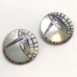 2 x WWII AAF ATC sterling silver enamel brooches / badges by La Velle & Co (Philadelphia) - 2.8cm