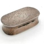1904 silver table vesta case with engraved top by Williams (Birmingham) Ltd - 6cm & 35g