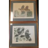 2 Framed signed & numbered prints by John A. Ruthvan of 'The Mockingbirds' (503/1000) & 'Bobwhite