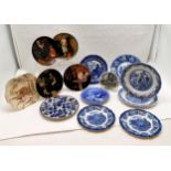 Collection of assorted Collectors plates, Pair of Masons willow pattern plates, etc, Some A/F.