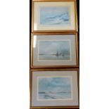 3 Framed signed & numbers prints by Graham Dodd including 'Shoreline' (188/500), 'Ebbiney Tide' (