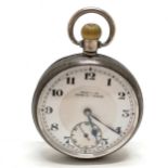 Antique silver Dennison cased 46mm pocket watch retailed by Kemp brothers (Bristol) - running BUT WE