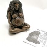 Bronzed figure of The Millennial Gaia by Oberon Zell - 17cm high & slight losses