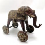 Indian metal elephant on 4 wheels - 12cm high