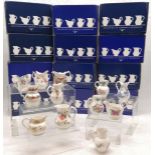 Collection of 12 Royal Worcester miniature jugs, exclusively by Compton & Woodhouse, with original