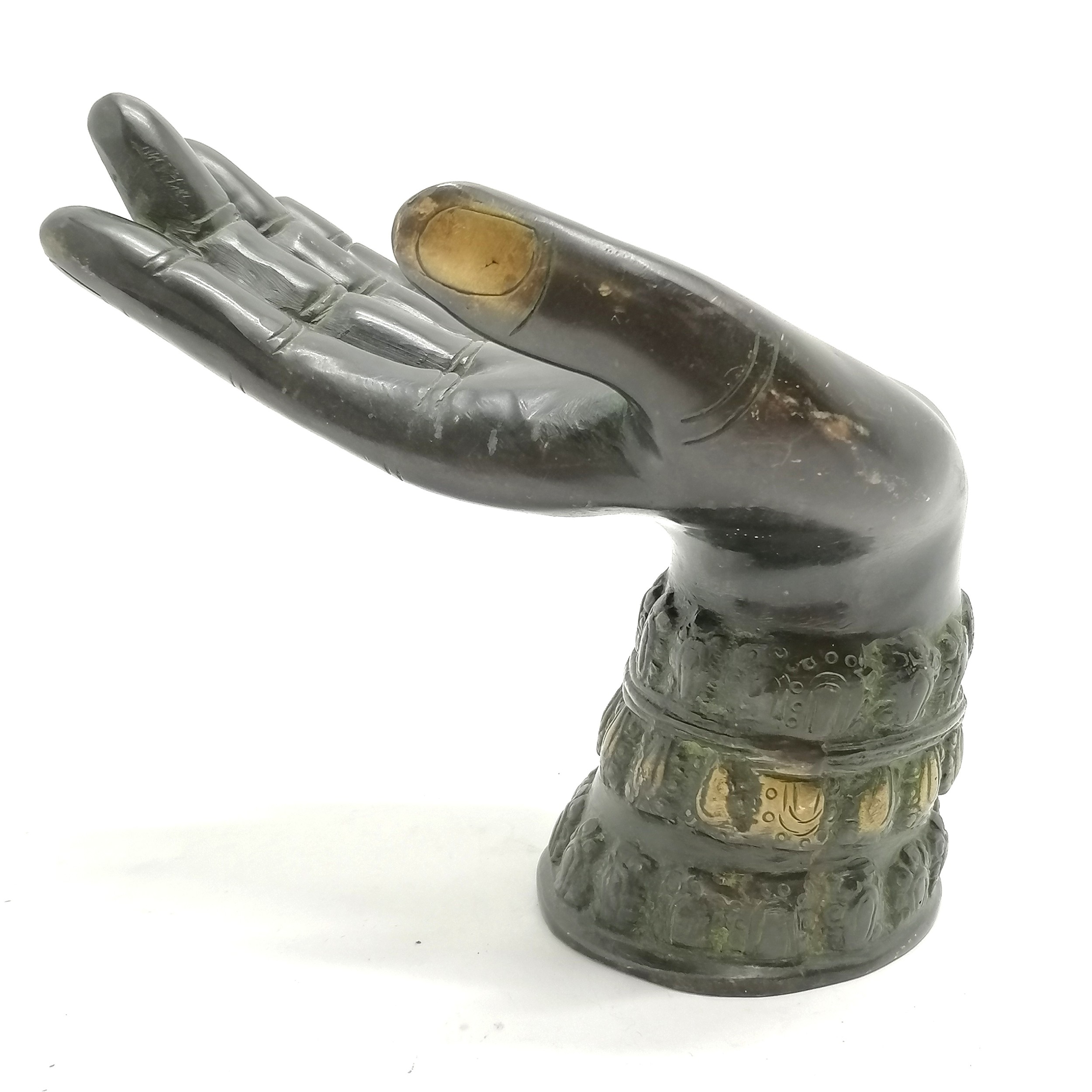 Bronze cast Buddhistic hand - 14cm - Image 3 of 3