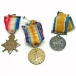 3 x WWI medals - 1914-15 star (25769 Pte I H Harris GLOUC R) t/w Victory / British war medal (201420