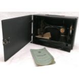 Cased Vintage Tailor Bird sewing machine.