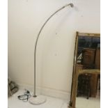 Contemporary floor standing arc lamp with marble base - 198cm high & lacks shade