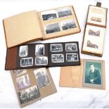 Victorian leather photograph album containing assorted pictures t/w 2 other leather covered