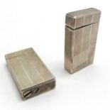 Pair of silver plated Colibri molectric gas lighters - 5.8cm x 3cm & 1 has slightly sprung lid
