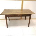 Antique French elm kitchen table, 150 cm length, 75 cm high,79 cm deep, Good used condition.