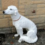 Italian Ceramic Saluki (?) Figure, 1 paw damaged in 2 places, 73 cm high.