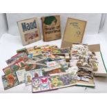 3 x books (inc Important People by J H Dowd) t/w qty of trade / tea cards inc stuck in albums