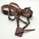 Gieves (Old Bond Street, London) Sam Brown military officers leather belt with sword suspender