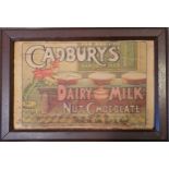 Framed antique Cadbury's box lid measures 40 x 28cm