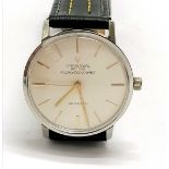 Universal Geneve Polerouter compact automatic stainless steel wristwatch with gold batons &