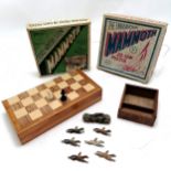2 Vintage Mammoth 400 piece Jigsaw puzzle, 1 of Lord Mayors show, cased chess set t/w some lead