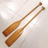 Pair of Vintage pine boat oars. 140 cm long.