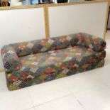 Liberty of London, Collier & Campbell, Kuba textile pattern upholstered 3 part sofa bed, 200 cm