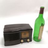 Antique bakelite Emerson small radio - 22cm x 12cm x 11cm deep ~ has old repir to top & lacks back