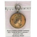 1886 Royal Academy of Music medal by Benjamin Wyon (1802–58) presented to Norah Macnamara for
