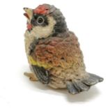 Antique Austrian cold painted bronze of a baby goldfinch - 4.5cm high (marked Austria to base) on an