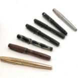 7 x fountain pens inc Conway Stewart, Summit, Parker, 14ct gold nibs, one with transparent central