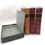 4 x antique style book A4 box files - Pensions, Garden notes & Archival records (x2)