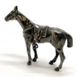 German 925 sterling silver hollow model of a horse with stirrups - 6.5cm high & 48g