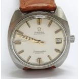 Omega seamaster cosmic automatic gents wristwatch with date aperture - 34mm case & runs BUT WE