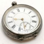 Antique 935 silver cased pocket watch - 5cm diameter for spares / repairs