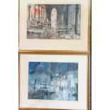 2 x framed watercolour paintings of Venice scenes by Michael 'Mike' James Chaplin (b.1943) - largest