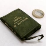 Yapp covered miniature (bijou) book The Gospel according to St Matthew with 1911 (July) dedication