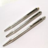Caran D'Ache silver plated propelling pencil (13cm) t/w 2 x Caran D'Ache ballpoint pens (will need